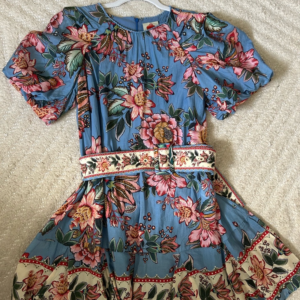 FARM Rio Blue Floral Mini Dress
